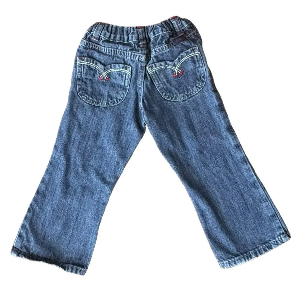 Riders Girls Toddler Kids Embroidered Detail Denim Blue Jeans. 3. 3T.